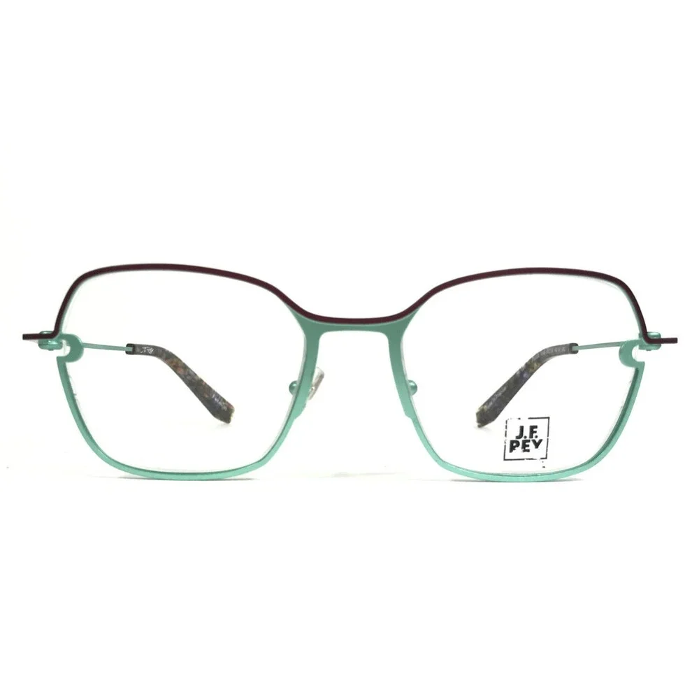 J.F. Rey Eyeglasses Frames JF2968 7040 Mint Green Bordeaux Semi Rim 50-19-143